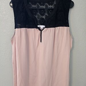 DR2 Black and Pink Lace Tank Top